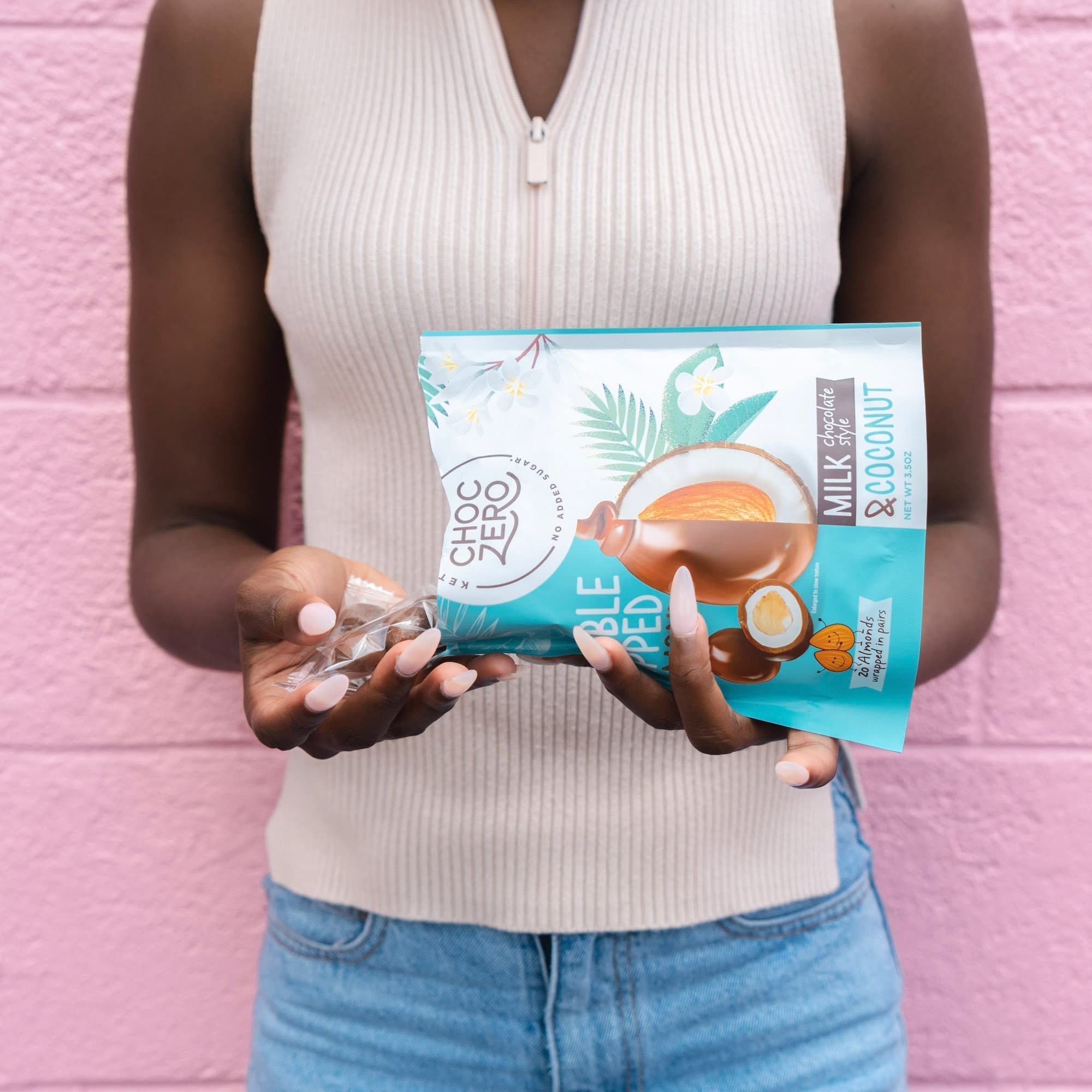 Buy ChocZero's Keto Chocolate Covered Almonds Milk Chocolate Coconut