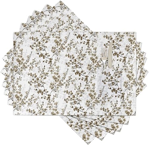 Miniatura 7 de Halloween Table Placemats for Dining Table Set of 2,Cotton Linen Cloth Kitchen Place Mats with Pocket,Washable SquareRectangleRoundOblong Mat,Spooky