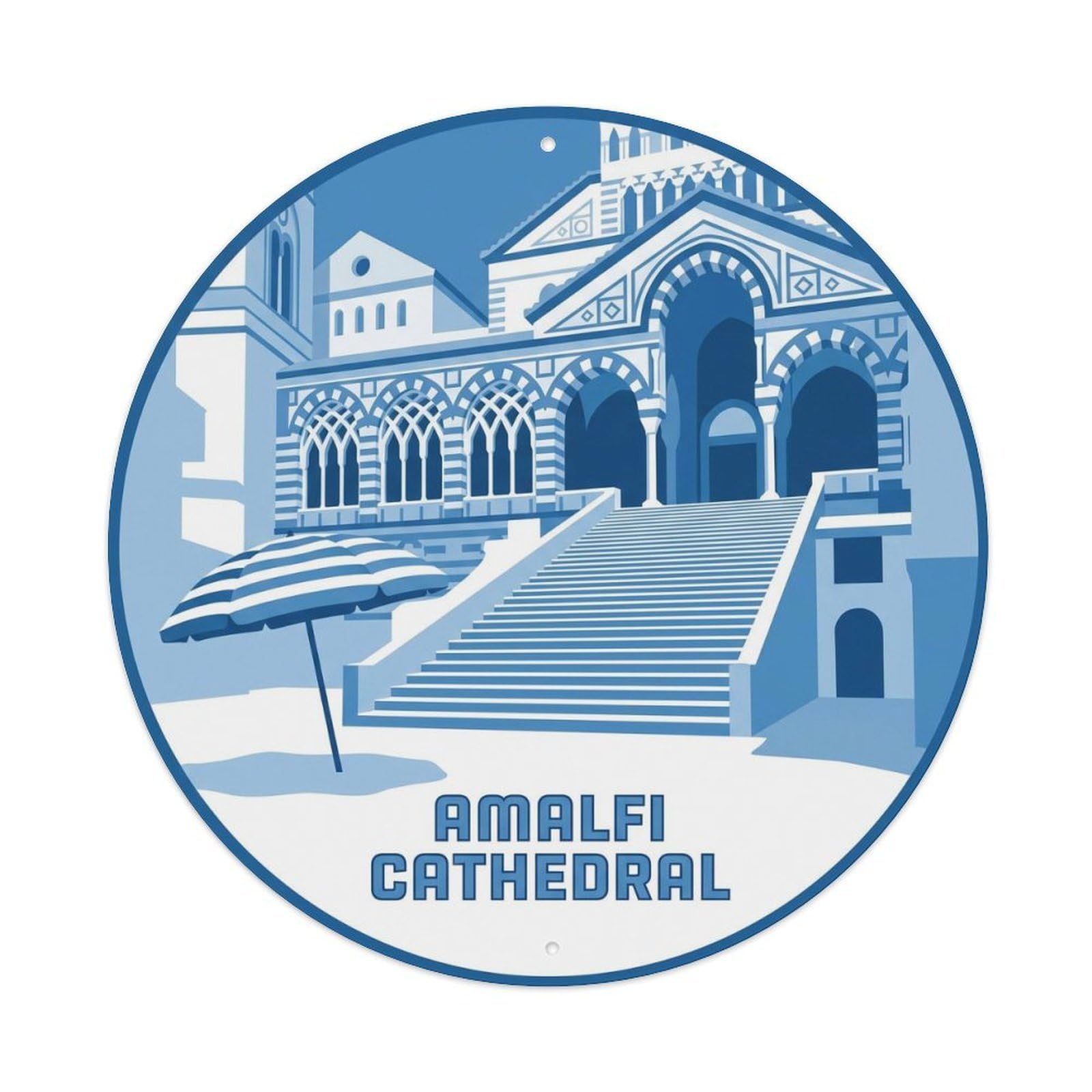 Classic Amalfi Italy Cathedral Cultural Travel Metal Tin Sign