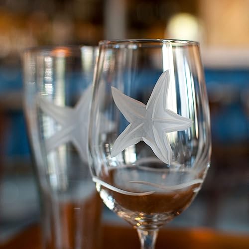 Miniatura 4 de Rolf Glass Starfish - Copas de vino multiusos de 18 onzas, juego de 4 copas de vino grandes, sin plomo, copas de vino grandes grabadas, fabricadas