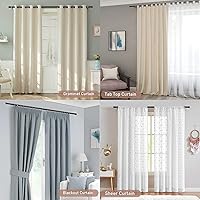 Vista 6 de Barras de cortina extralargas de 120 a 170 pulgadas, barra opaca resistente de 1 pulgada, barras de ventana de metal para puertas corredizas