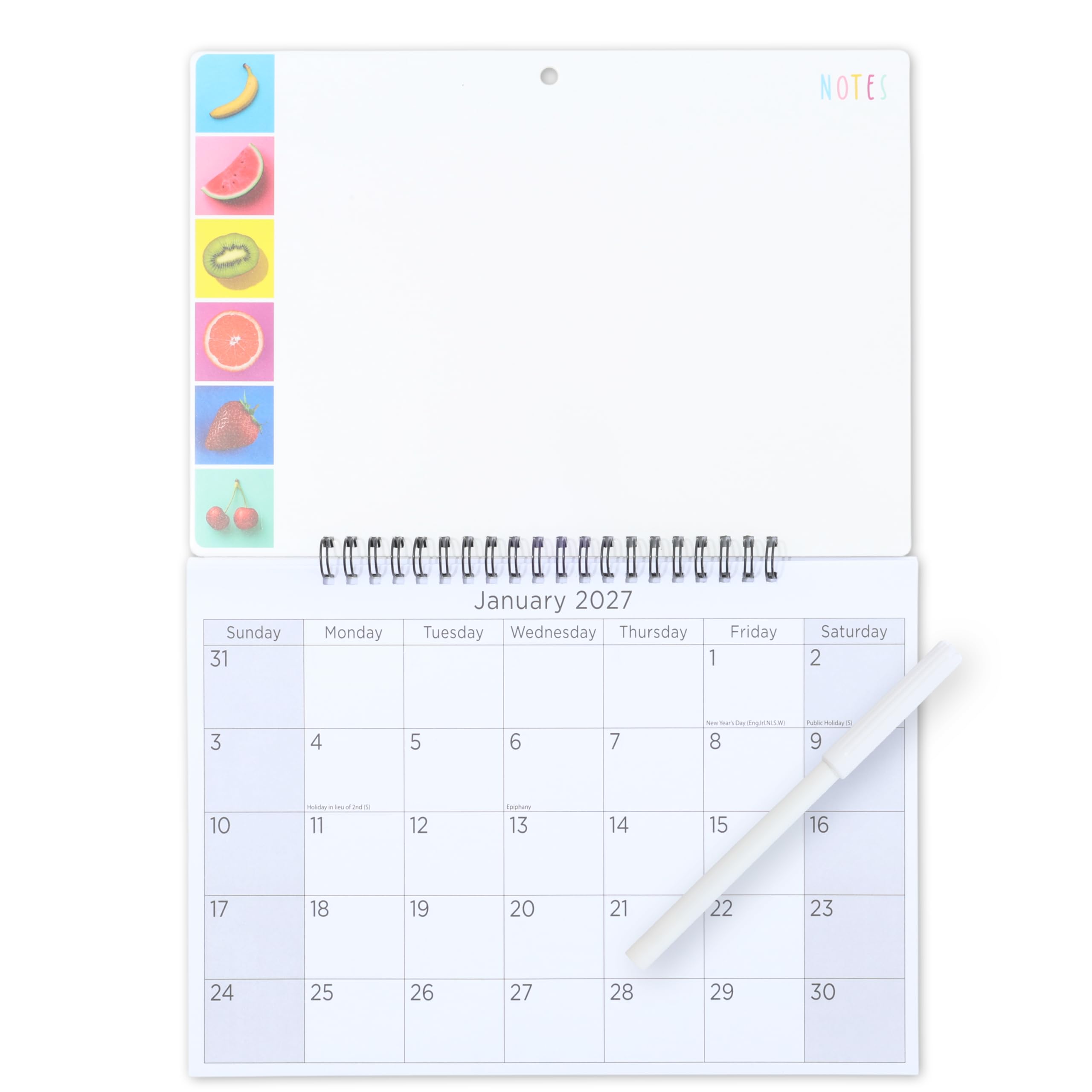 2027 Memo Board Wall Calendar Month to View Planner with Pen (Oranges) — image 1