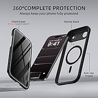 Vista 9 de BERFY Funda para iPhone Air, compatible con MagSafe, protector de pantalla de privacidad integrado y protección de cámara, cuerpo completo