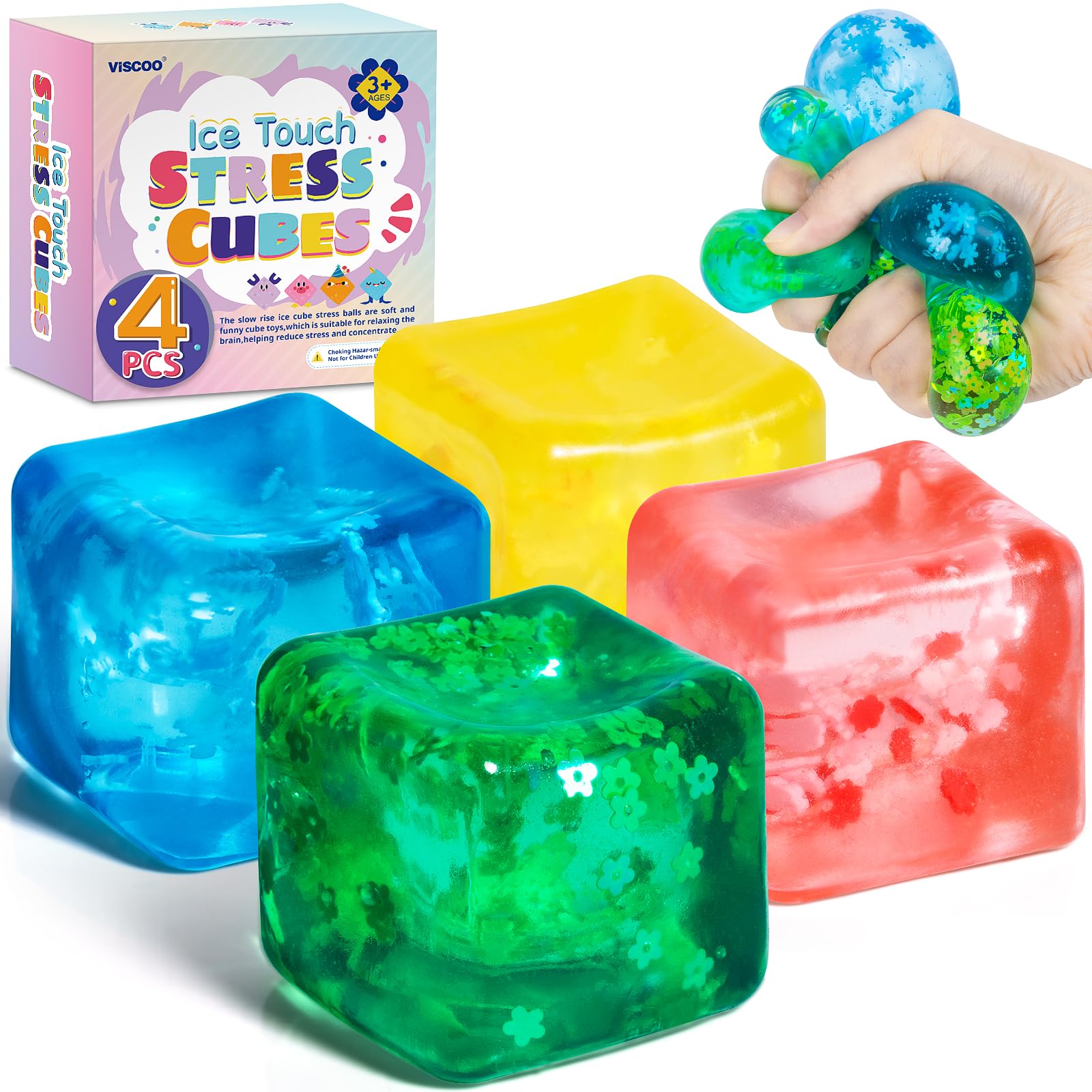Photo 1 of VISCOO 4 Pack Fidget Toy Stress Cube