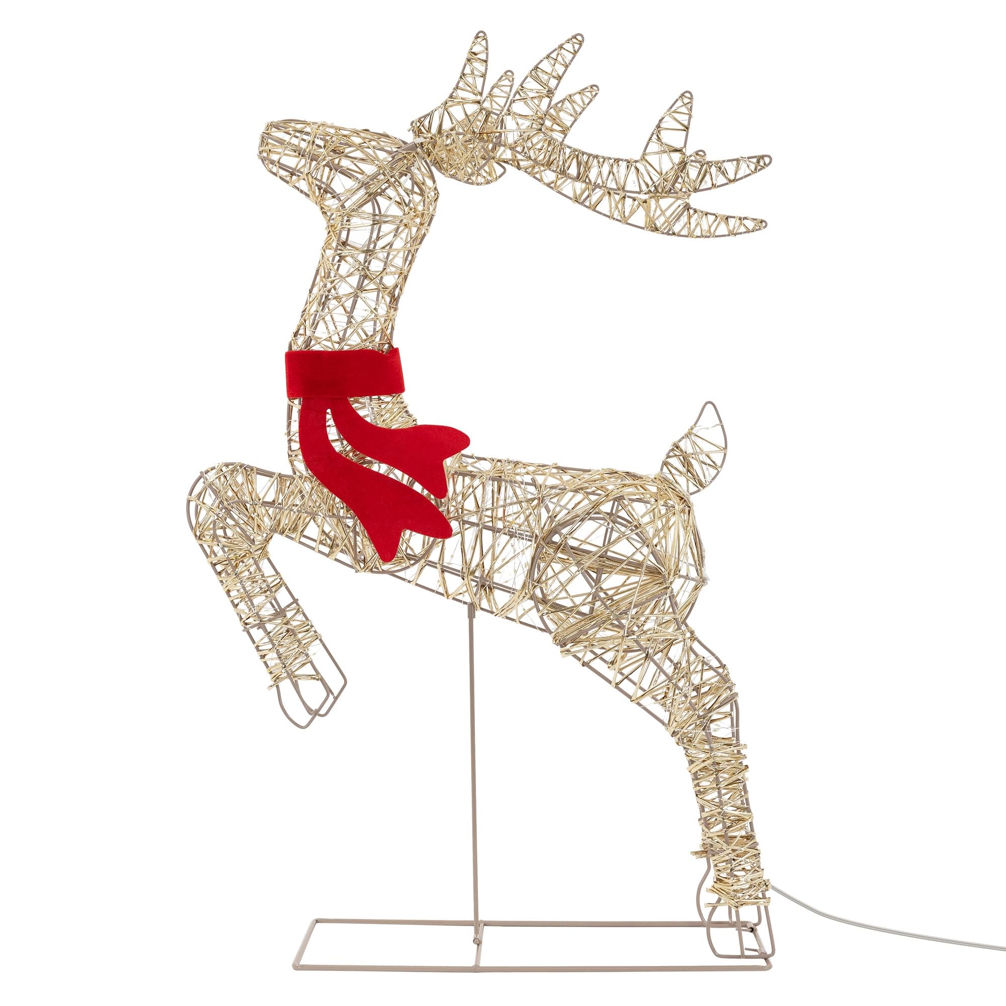 ECD Germany LED Rentier Weihnachten, Weihnachtsrentier, Weihnachtsdeko | Weihnachtsbeleuchtung Garten, Innen/Außen IP44, Beleuchtetes Hirsch Figur mit Timer & Blinkfunktion, 720 LED, Warmweiß, 91 cm