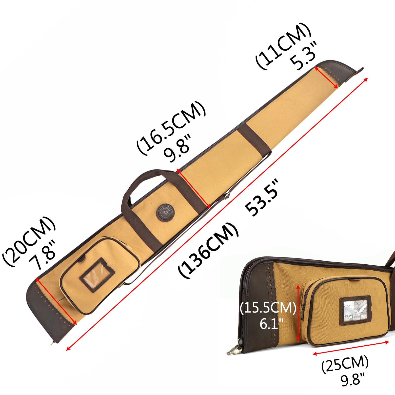 Funda de lona acolchada suave para escopeta de 52 pulgadas con correa para el hombro