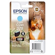 Epson 378 Serie Scoiattolo, Cartuccia Originale Getto d’Inchiostro Claria Photo HD, Formato Standard, Ciano Chiaro