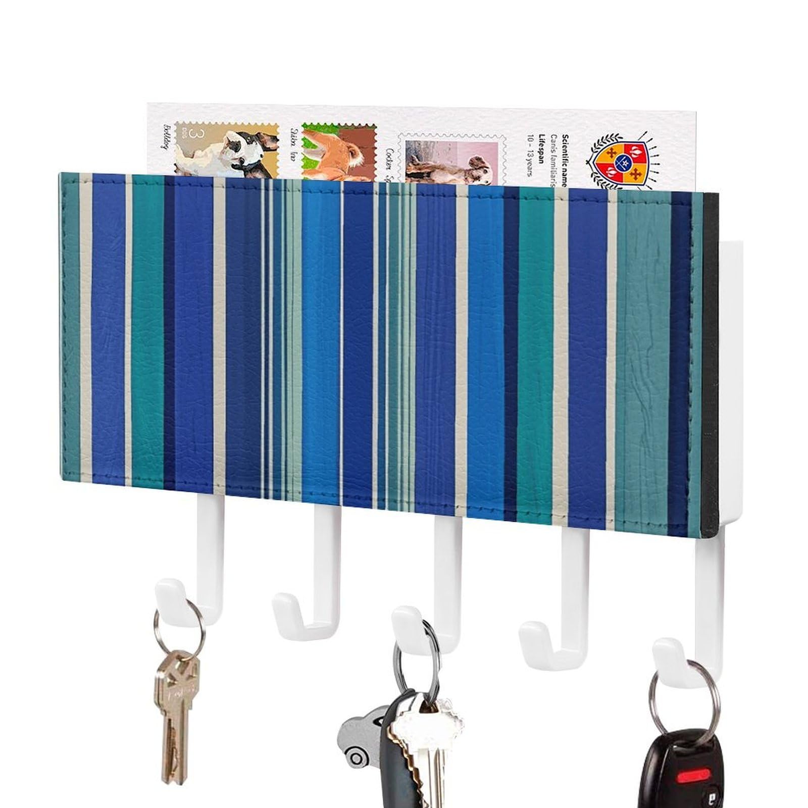 Llavero de rayas azules decorativo para el vestíbulo y pasillo de casa