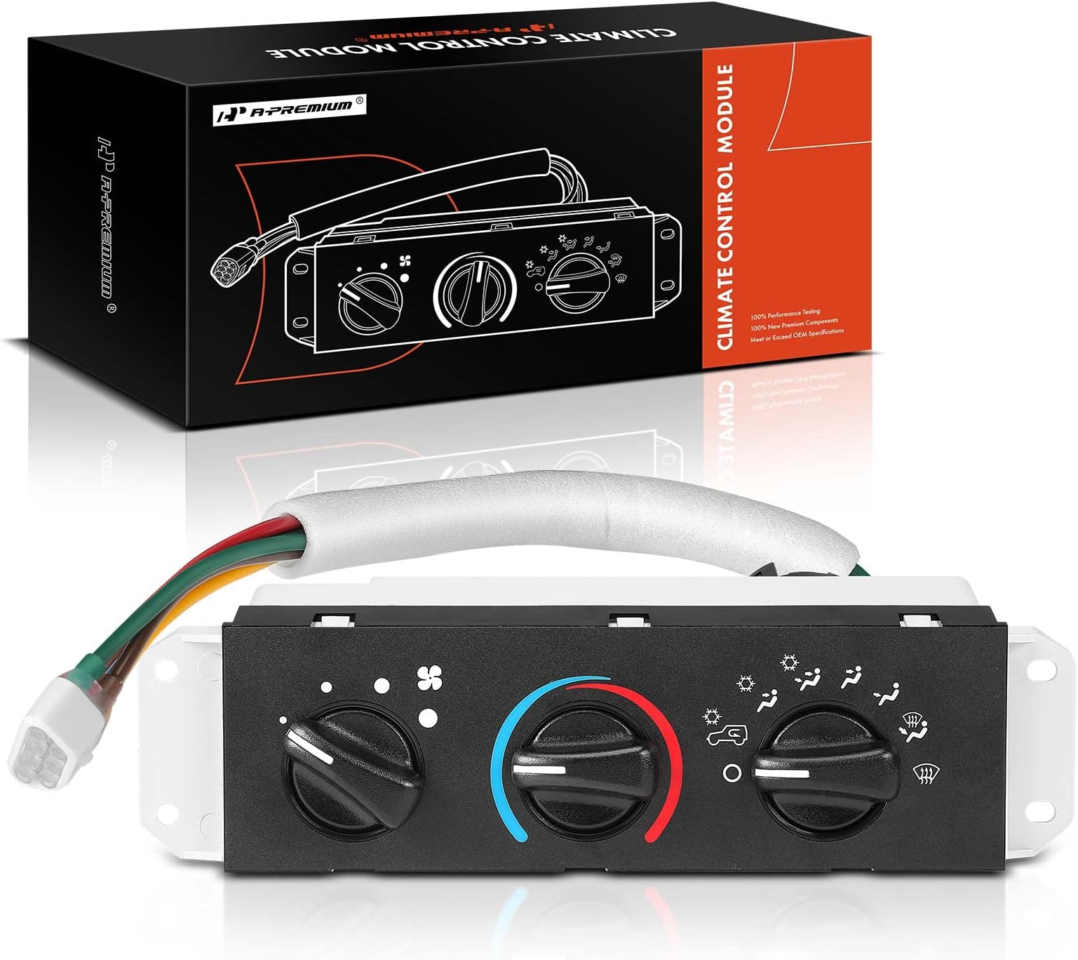 A-Premium - HVAC A/C and Heater Climate Control Panel Module with Blower Motor Switch - Compatible with Jeep Vehicles - Wrangler TJ 1999 2000 2001 2002 2003 2004-1999-2004 - Replace# 55037473AB