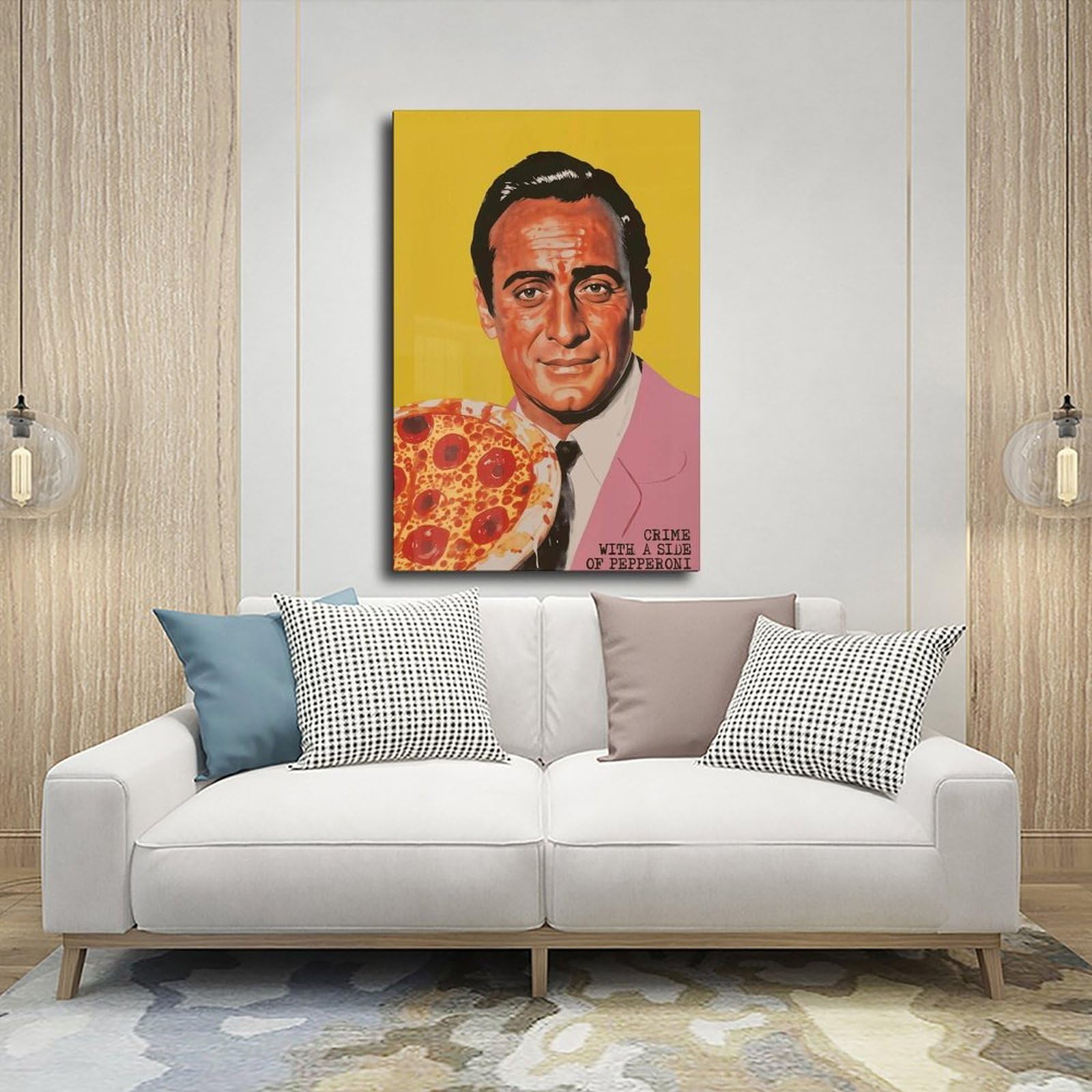 Leinwandposter "Pizza Food" im Retro-Stil der 60er Jahre, Schlafzimmer, Dekoration, Landschaft, Büro, Raumdekoration, Geschenk, 50 x 75 cm