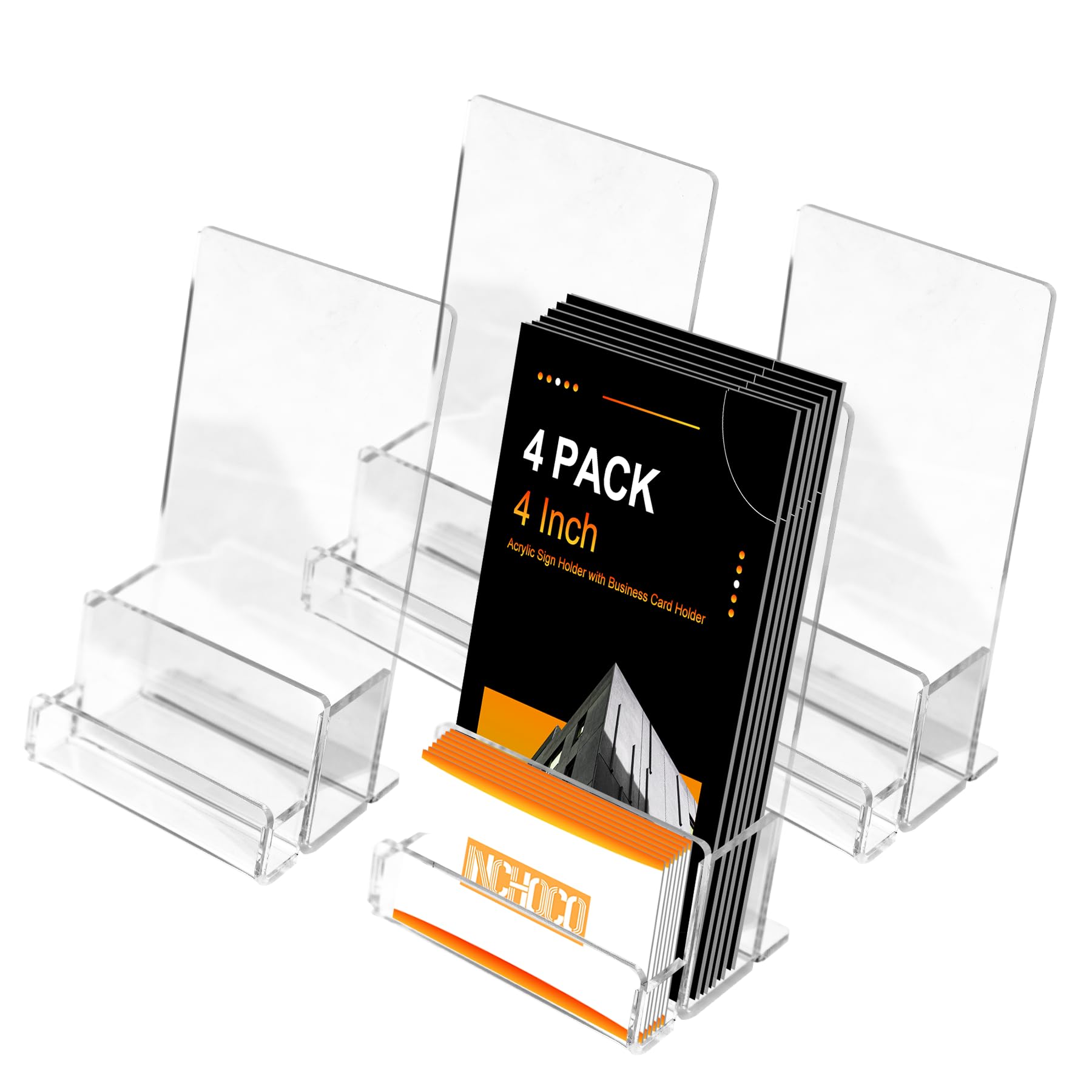 10 Pack Acrylic Brochure Holder,4 X 7.9 Inches Plastic Flyer Display Stand, Clear