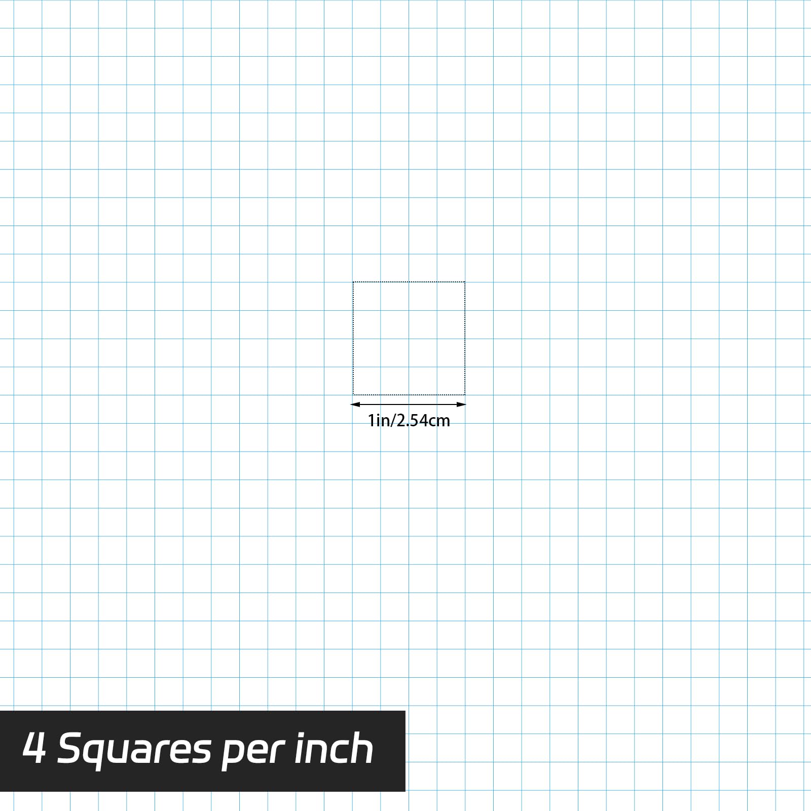 Thboxes Confezione da 2 fogli di carta a quadretti da 55,9 x 43,2 cm, 50 fogli 4 x 4 quad, a righe facili da strappare, blocco da disegno gigante, per ufficio, scuola, ingegnere, architetto