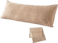 Vista 30 de WhatsBedding Juego de 2 fundas de almohada de tamaño estándar, 20 x 26 pulgadas, fundas de almohada de algodón con cierre de sobre, fundas de Beige