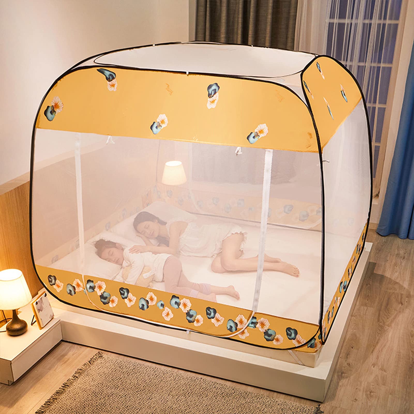 Moustiquaire pour lit adulte tente escamotable 180 x 220 cm