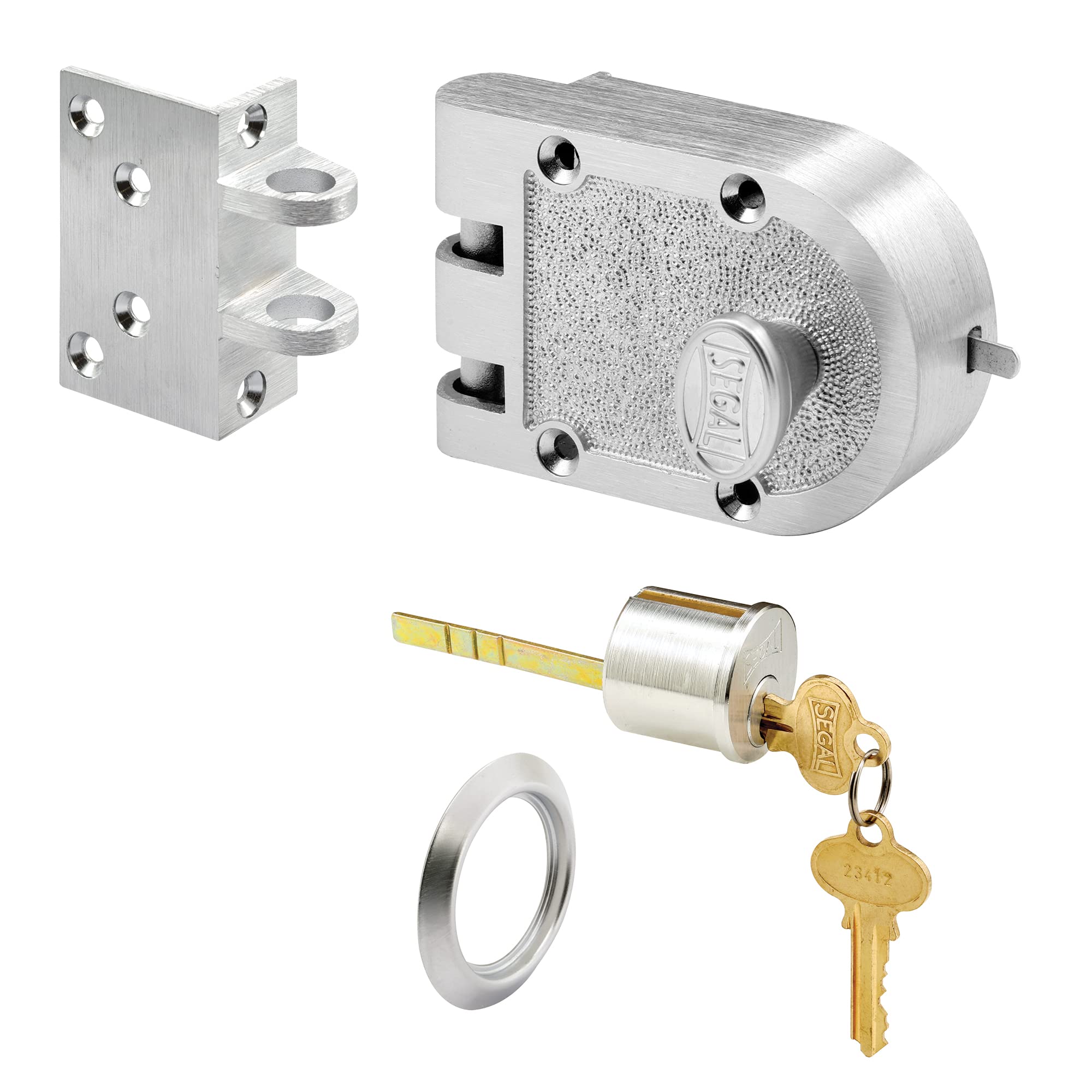 Segal SE 15318 Bronze Deadlock with Single Cylinder and Angle Strike,  Chrome Finish - Door Dead Bolts - Amazon.com