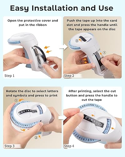 Miniatura 4 de Fabricante de etiquetas en relieve con 8 rollos de cintas en relieve, cintas para etiquetadoras en relieve compatibles con etiquetas Dymo 3D de