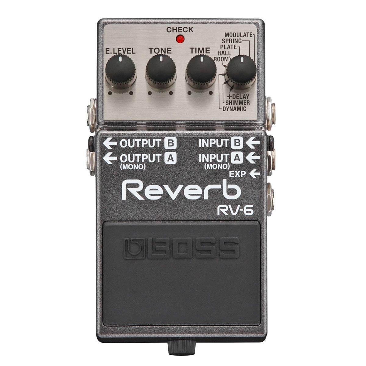Boss RV-6 Reverb Pedal Studio Hall + alimentatore di rete Keepdrum 9 V