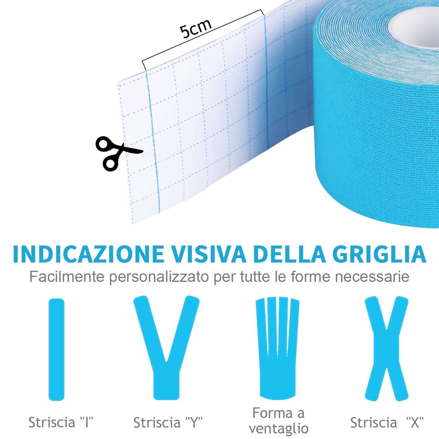 Deilin Kinesio Taping 3 Rotolo, Taping Kinesiologico per Ginocchio, Spalla e Gomito, Fisioterapiche Impermeabil, Traspiranti