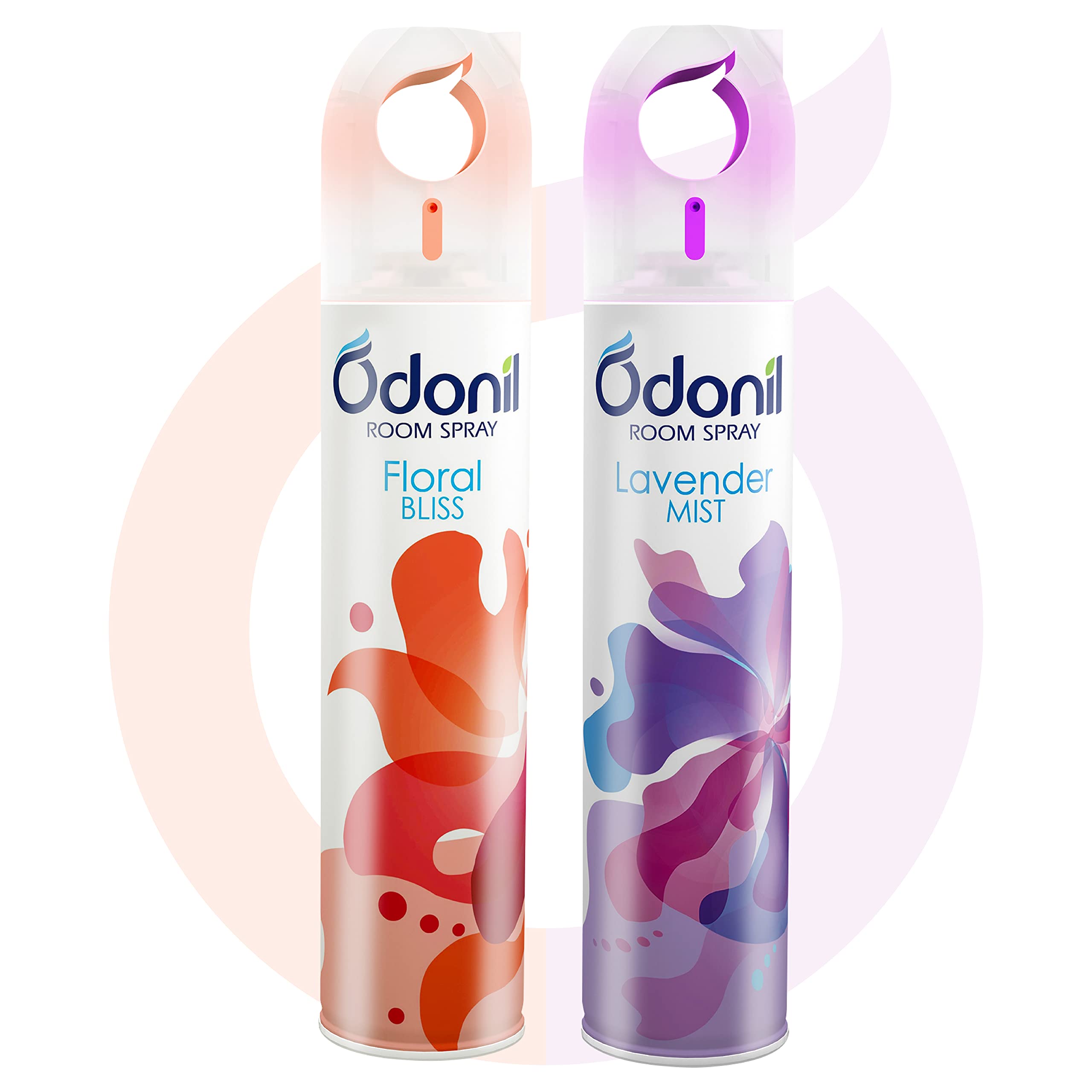 Odonil Room Air Freshener Spray - 440ml Combo (Pack of 2, 220ml each) | Floral Bliss & Lavender Mist | Nature Inspired Fragrance | Long Lasting Fragrance | For Bathroom, Toilet, Home & Office