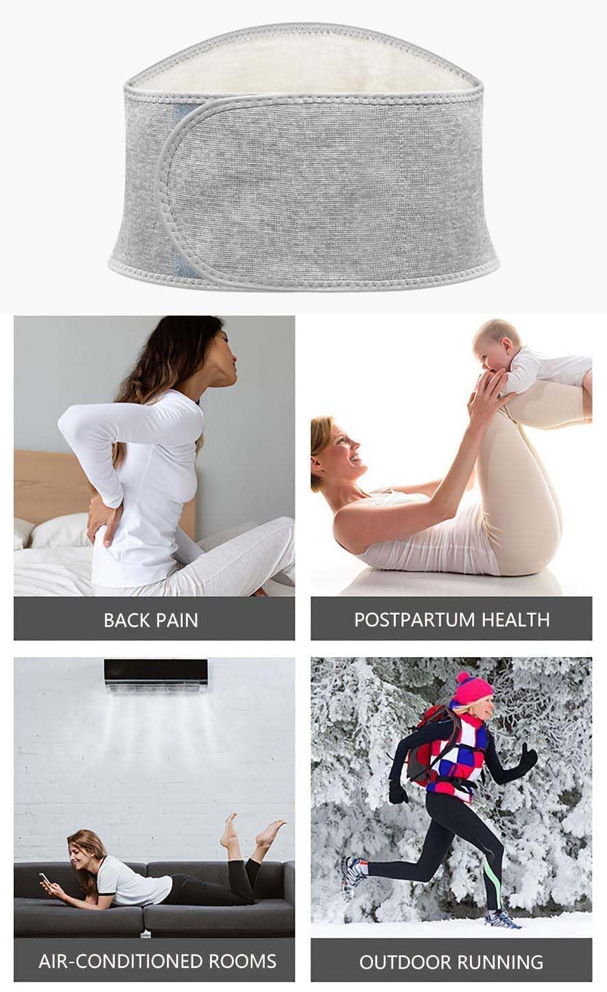 Winter Warmer Rückengurt,Calentador de espalda,Cinturón Lumbar de Peluche,Cinturón de soporte lumbar para mujer,cinturón de apoyo lumbar,cintura de apoyo caliente,Unisex Wärmegürtel (L) Weiß