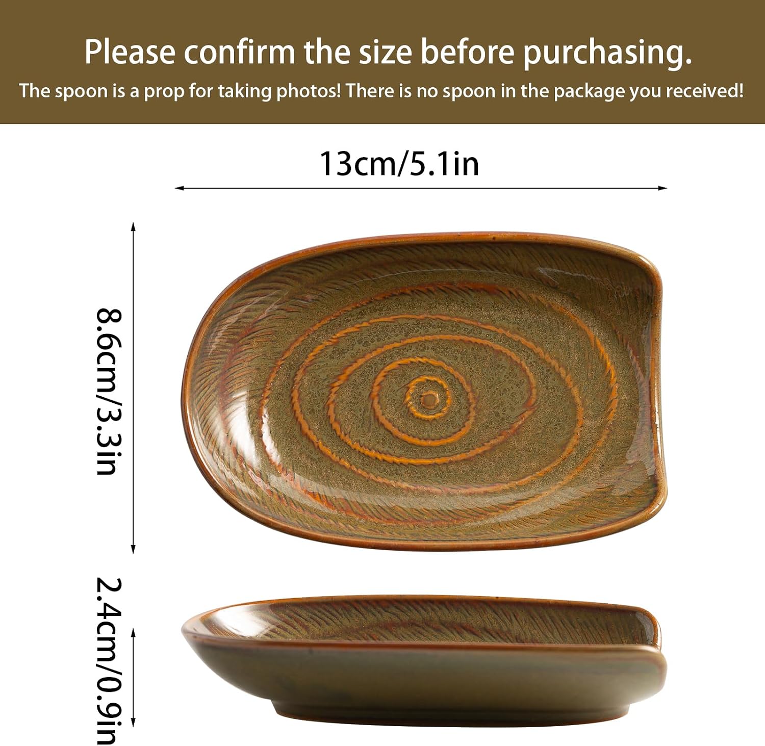 Ceramic Spoon Rest for Stove Top, Spoon Holder for Kitchen Counter