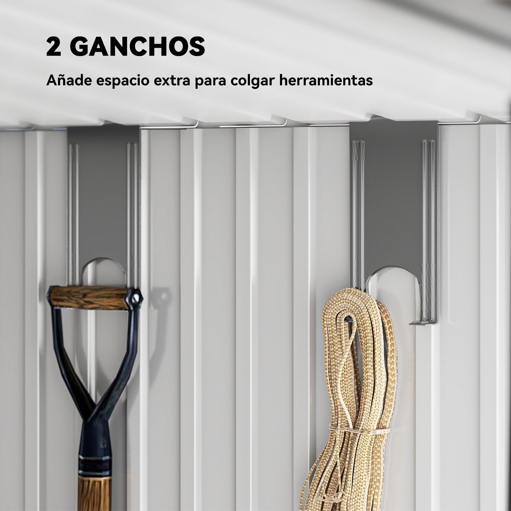 Outsunny Caseta de Jardín Exterior 2 m² 195x122x181,5 cm Cobertizo de Jardín Exterior Metálica con Base SIN Suelo 2 Puertas Correderas Ventanas y Ganchos para Herramientas Verde