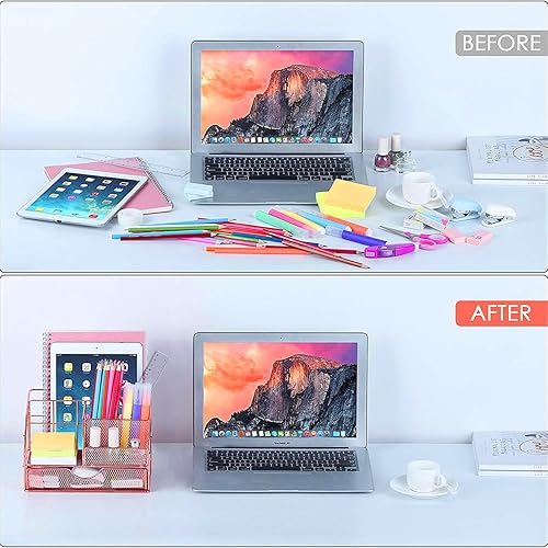 Miniatura 7 de Organizadores de escritorio y accesorios de oficina, juego de 14 piezas con grapadora acrílica, soporte para cinta, removedor de grapas, tijera,