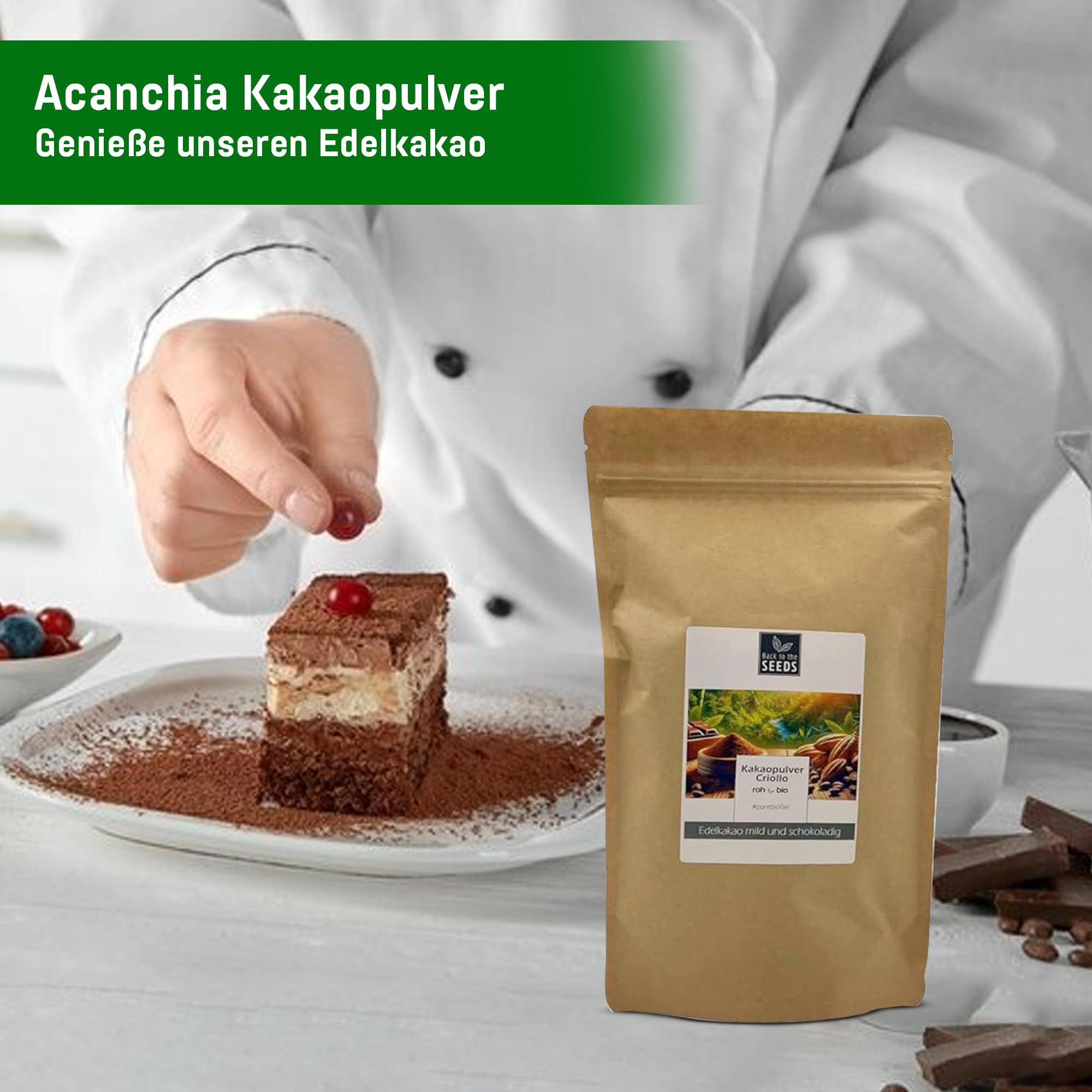 Bio Kakao Pulver 300g – Edelkakao Criollo aus Peru – Ideal für Kakaogetränke & Shakes – Rohkostqualität & Vegan – Stark entölt (10-12%) für perfekte Löslichkeit – Ohne Zuckerzusatz & Naturbelassen