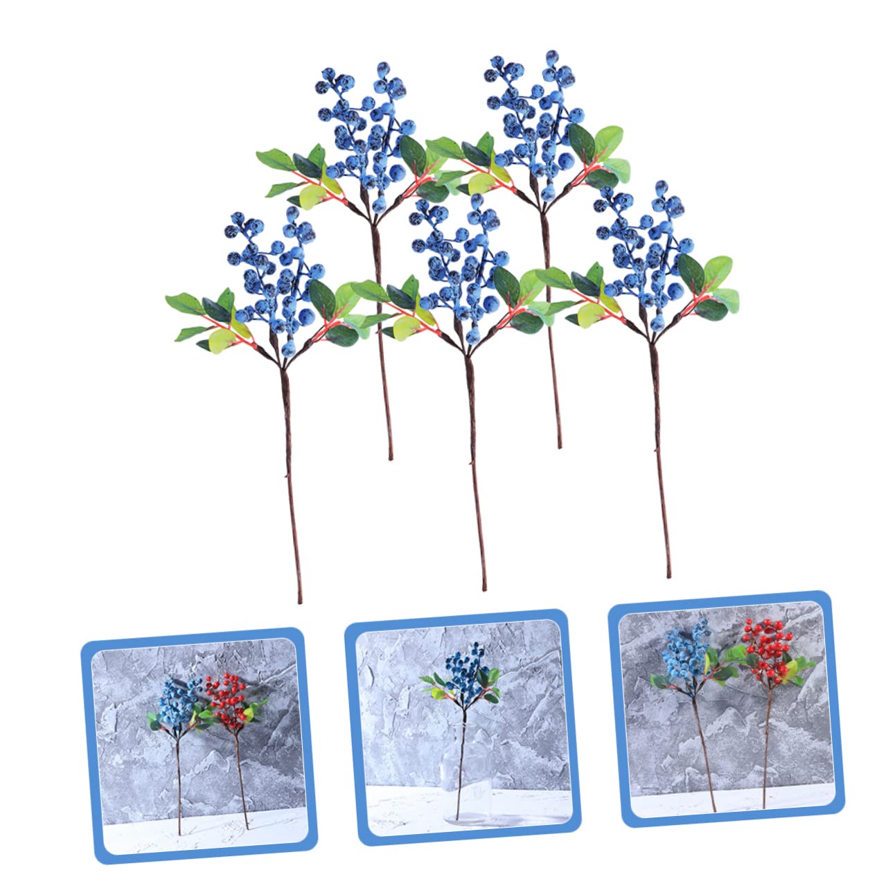 TOPBATHY 15 Piezas Artificiales Manualidades navideñas Christmas Decorations Picos de Pino de Acebo Ramas de de Acebo Adornos para arboles de Navidad selecciones de