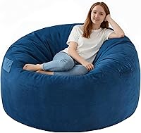 Vista 29 de Silla de Puf de 3 pies, Sillas de Puf Cómodas con Relleno de Espuma Viscoelástica, Sofá de Puf Esponjoso con Funda de Terciopelo Holandés, Sillas