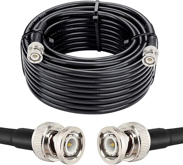 MOOKEERF RG8X BNC Male to BNC Male Coaxial Cable 35FT 50 ohm Ultra Low Loss for Antenna, RF Radio, Modem, Oscilloscope, Spectrum, Analyzer, Signal Generator