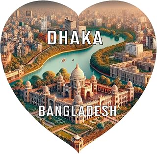 Dhaka Bangladesh Travel Souvenir Destination Die Cut Heart Shaped Decorative Flat Magnet 2-Inch