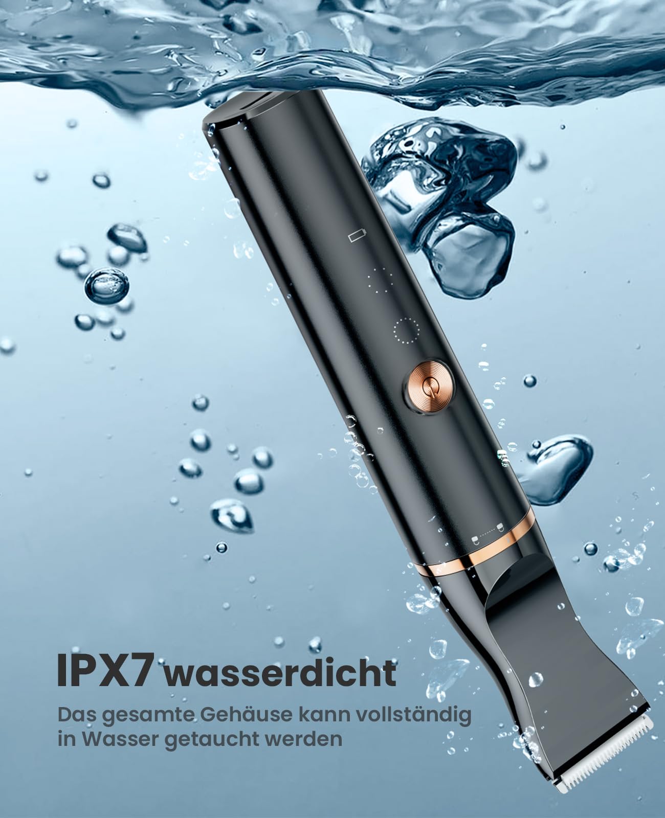 oneisall Pfotentrimmer für Hunde mit 2 Messerkopf, Paw Trim Pro dr Pfoten IPX7 Wasserdicht Hundepfoten Trimmer Leise Schermaschine Hund Katzen für Pfoten, Augen, Ohren, Gesicht, Körpe