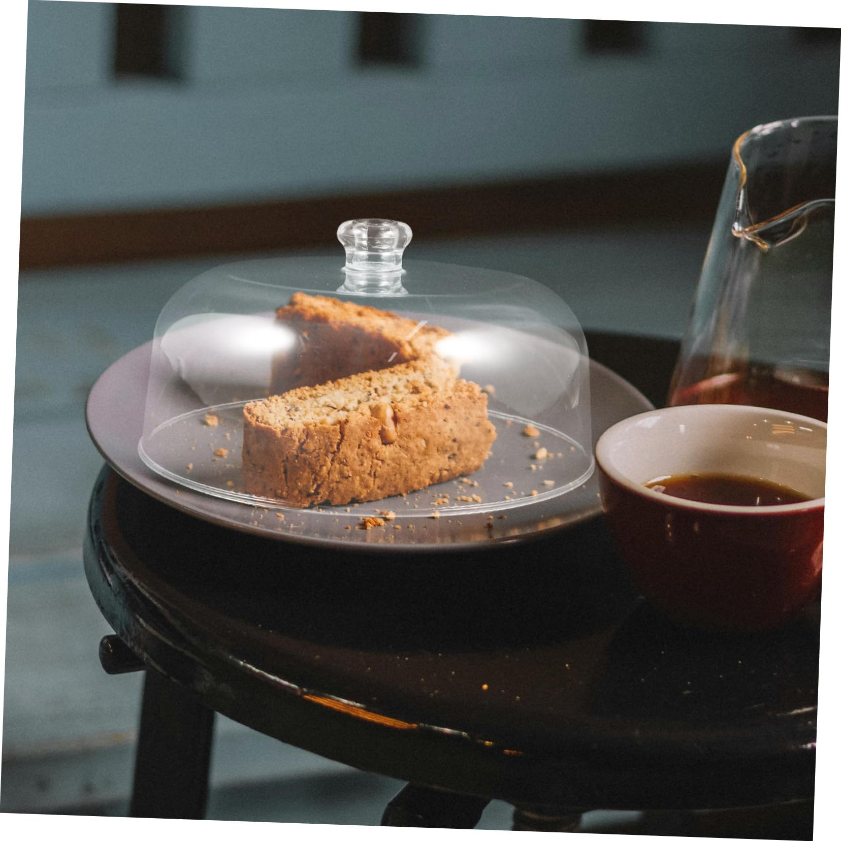 Cupola per Alimenti in Acrilico Trasparente, 1 Pezzo | Dome a Protezione per Dolci, Sollevamento Facile, Riutilizzabile, Vetrina per Pasticcerie e Negozi