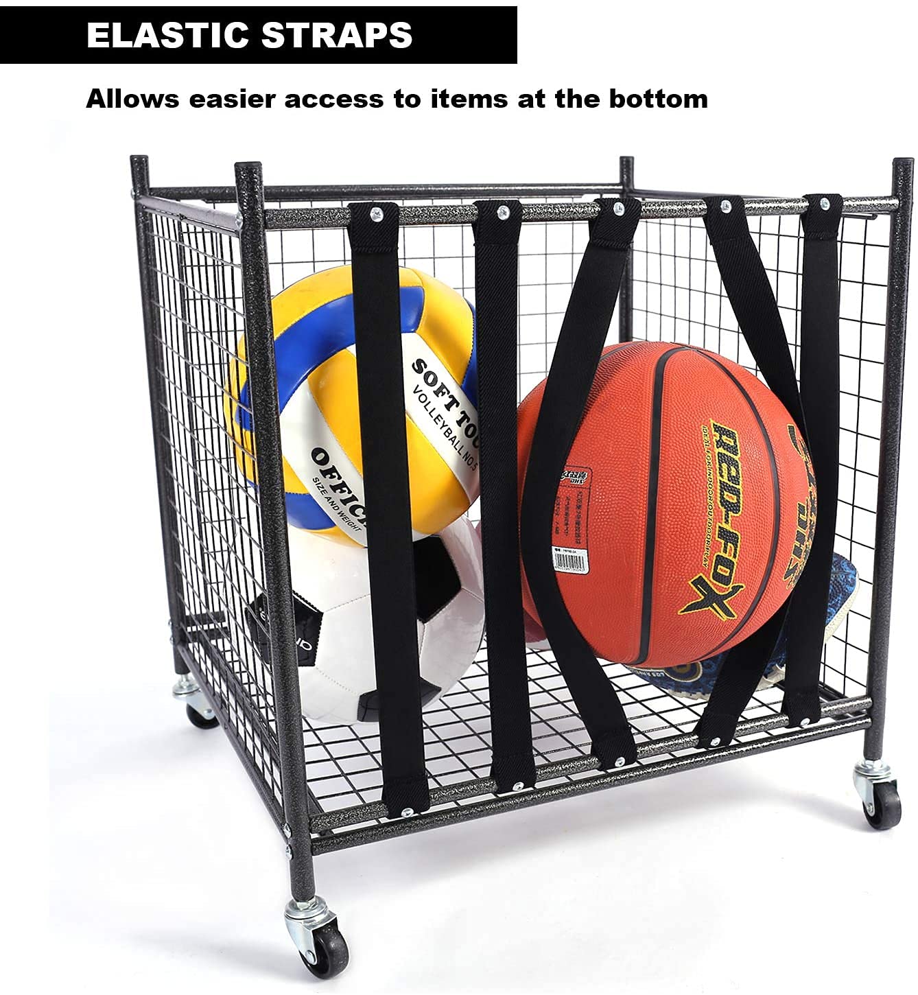 Buy Mythinglogic Rolling Sports Ball Storage Cart, Sports Lockable Ball