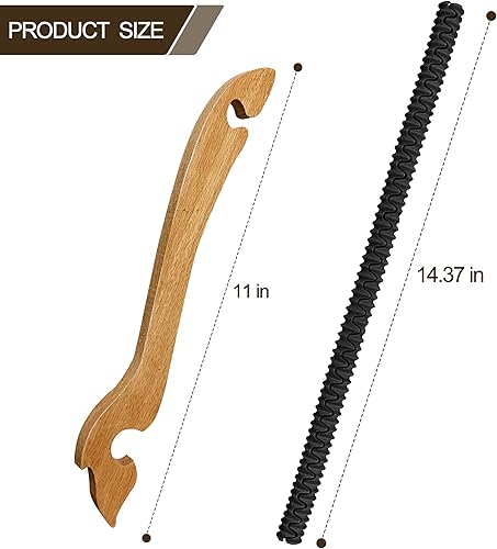 Miniatura 5 de Extractor de estante para horno, 2 protectores de silicona para horno (extractor de 11 pulgadas, escudos de 14 pulgadas), herramienta de empuje y
