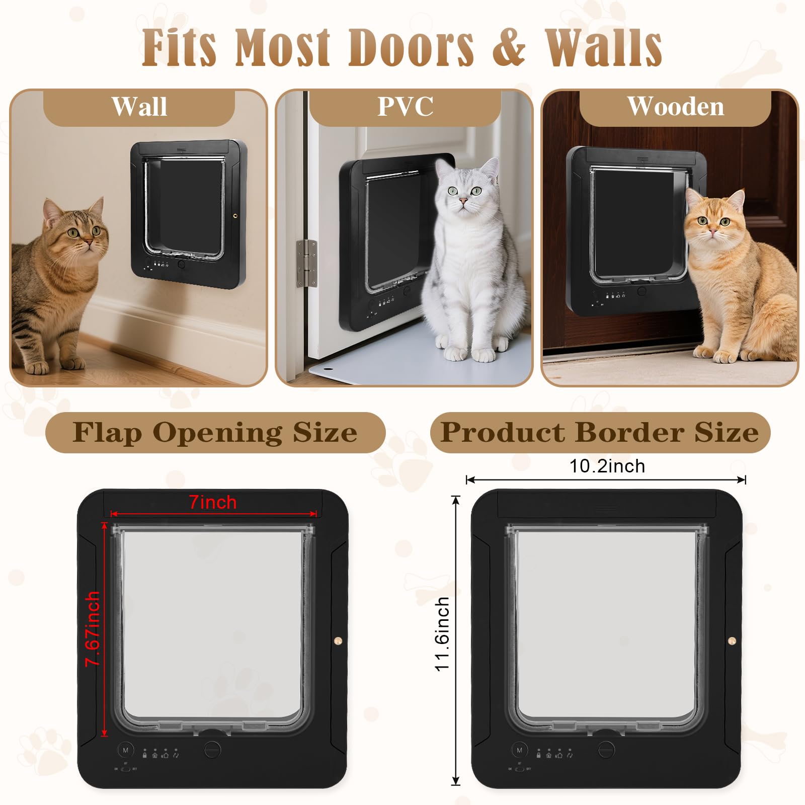 Amazon.com : Smart Cat Door for Interior & Exterior, Flap Opening