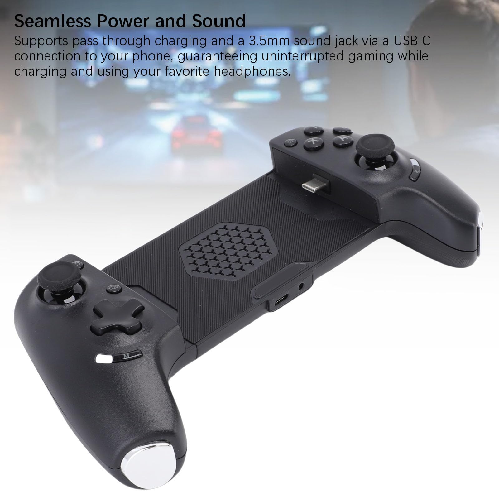 Erchineko Mando para Juegos Móviles, Mando Bluetooth, para Teléfono Inalámbrico Bluetooth 5.3, USB C, con Cable, Gatillo Hall, Función, Mapeo de una Tecla, Carga Simultánea para