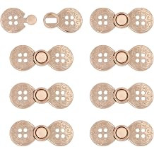 CONCHLERY 24 Pcs Metal Frogs Button Sew On Closures Clasp Clip Hook and Eye Alloy Snap Lock Clasps for Jacket Wrap Shawl Accessories DIY Clothes Accessories, Light Gold
