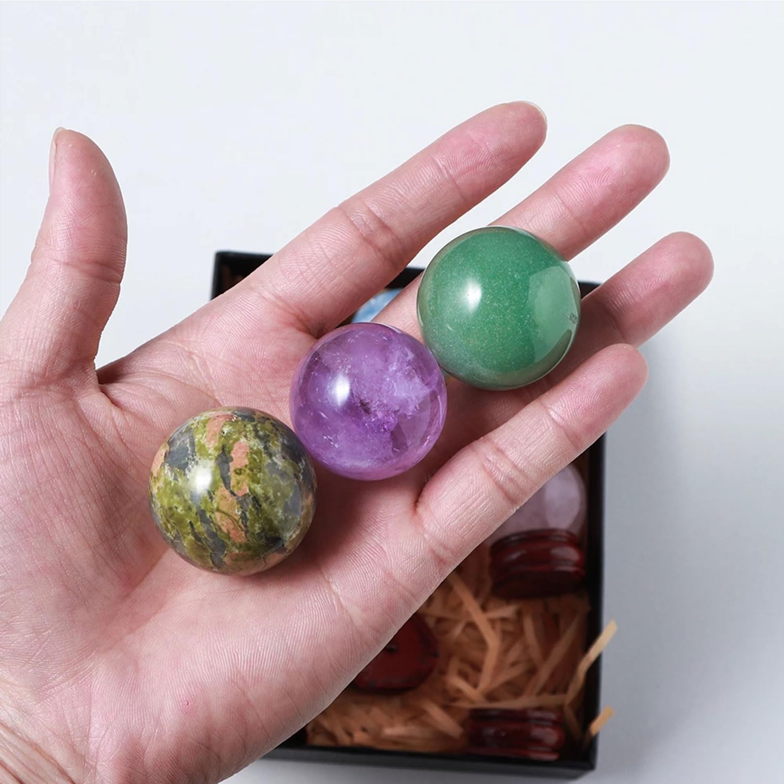 Amazon.co.jp: 宝石球ボールミックス 9PCS, 28-32mm の小さいミネラル