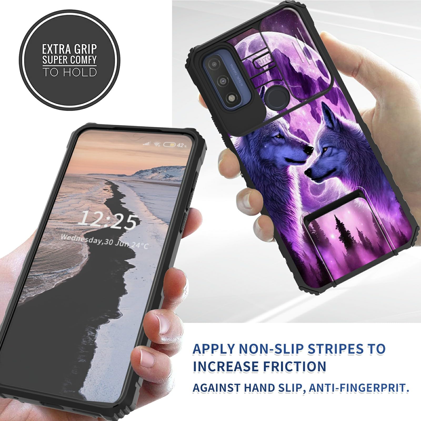 Aazon.co: BFSEROBJ For Oto G Power 2022 Case For Oto G Pure Phone Case With Kickstand And - View #5