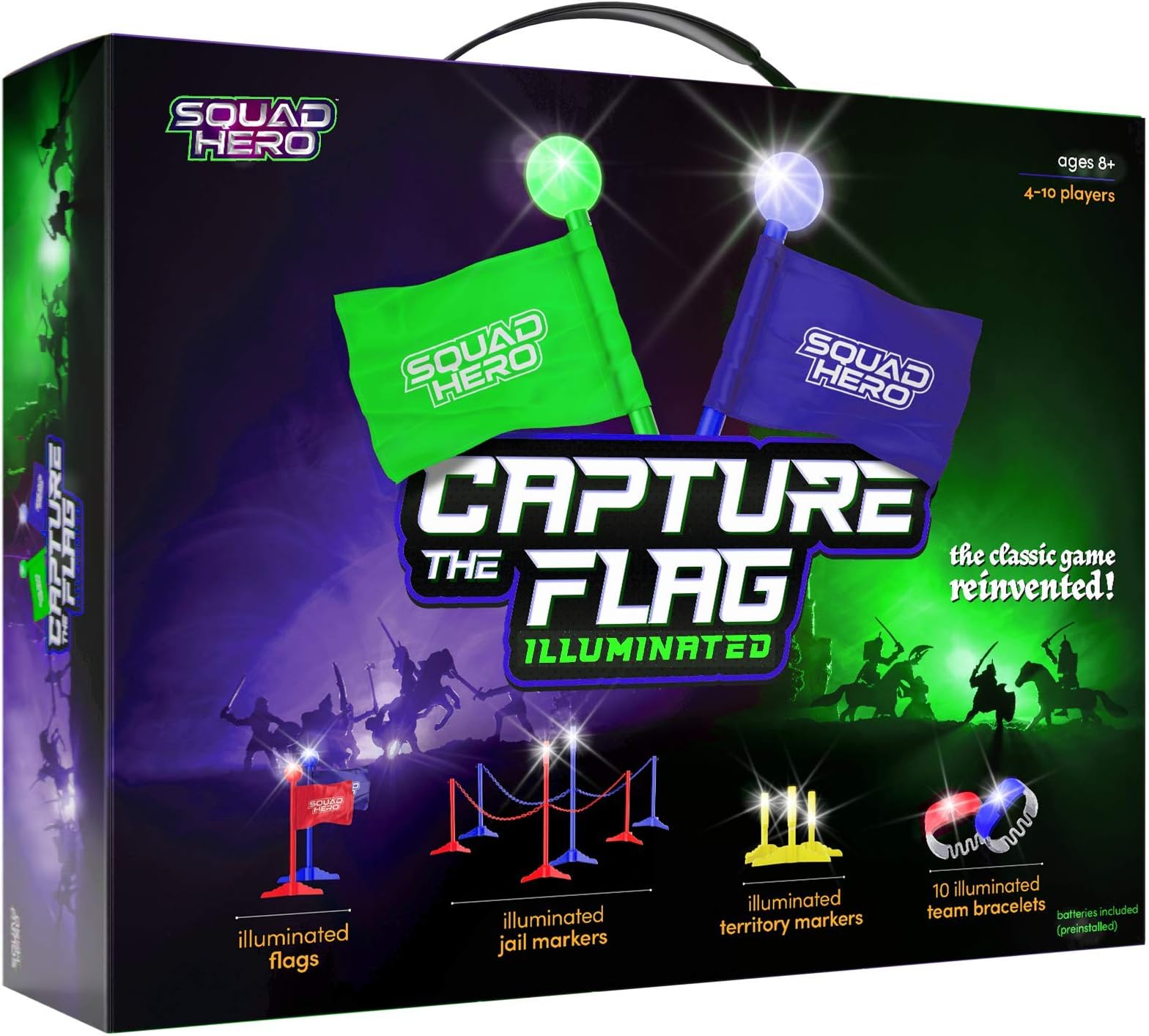 Capture The Flag Game Illuminated - Outdoor Activity for Teen Boys and Girls Parties- Fun Sports Gift Idea for Kids & Adults of All Ages - Cool for Teens or Family Night Birthday Party - Light-Up