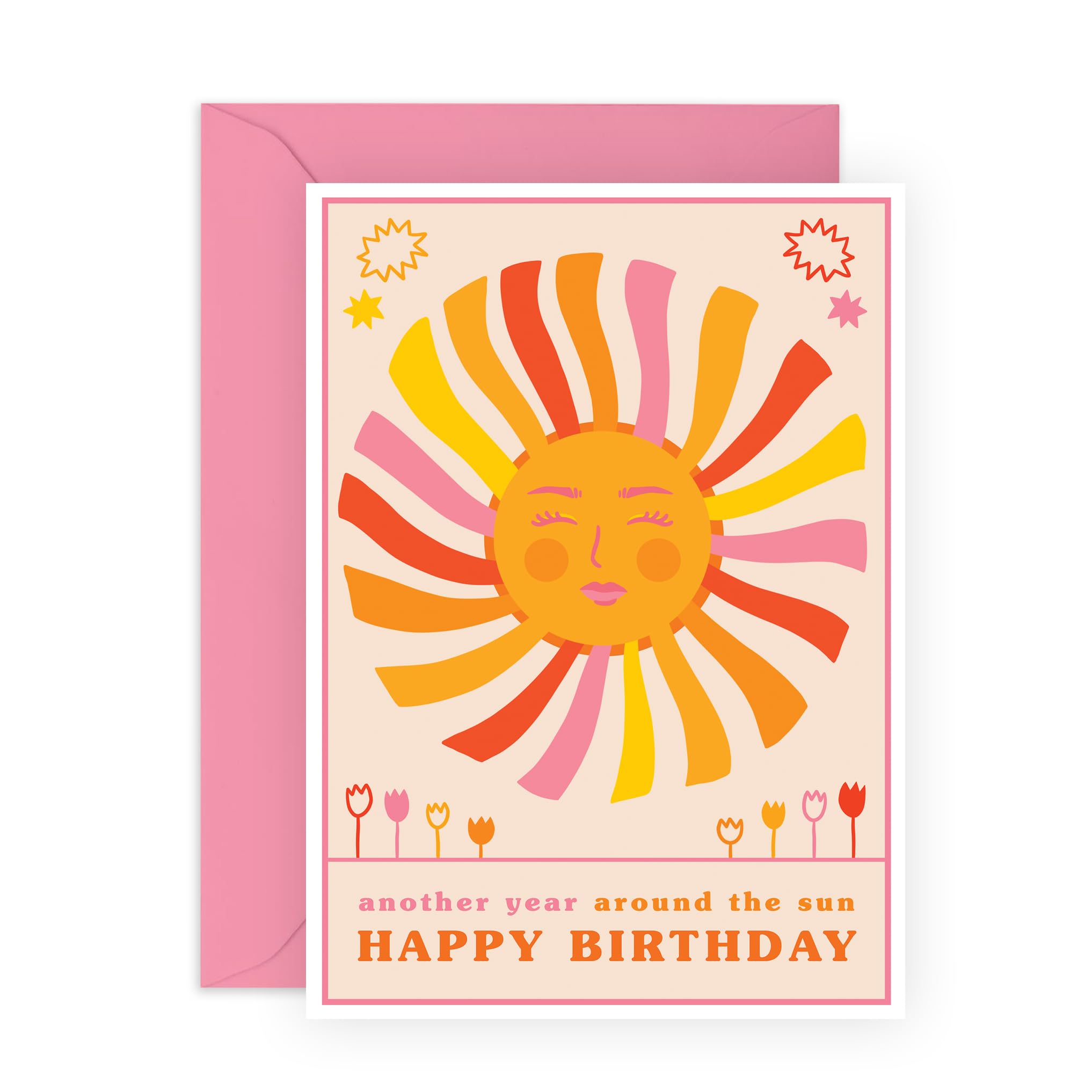 CENTRAL 23 Birthday Card For Women Men Him Her - Another Trip Around The Sun - Astrology Retro Gifts For Friends - Happy Birthday Cards - Comes With