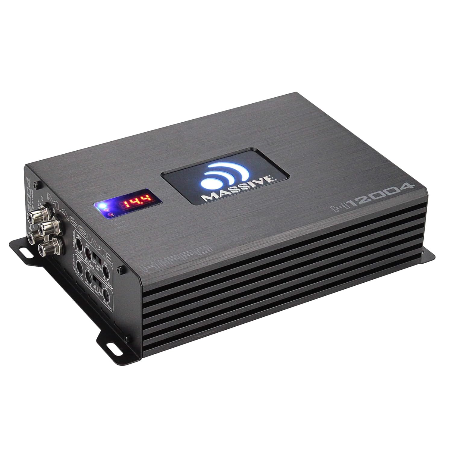 Massive Audio H5000 | 5,000W RMS 1-Ohm Monoblock – Class D SPL Amp, Extreme Bass Power, Dual Power Inputs, Competition-Grade Car Audio - Hippo Series Amplifier