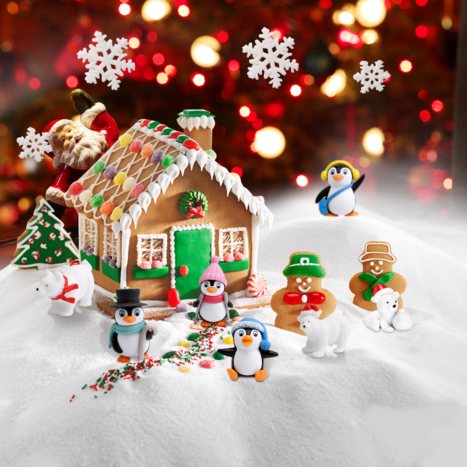 Garosa Maison Lumineuse De Noël En Résine, Décoration De Noël Pour