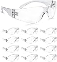 amoolo Clear Safety Glasses Bulk of 24, Protective Eyewear for Men Women, ANSI Z87.1 Impact Resistant Eye Protection for Work, Lab, Construction