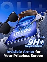 Vista 4 de MAGIC JOHN Paquete de 2 protectores de pantalla de vidrio templado para iPhone 16 de 6.1 pulgadas (no Pro), eliminación automática de polvo, sin