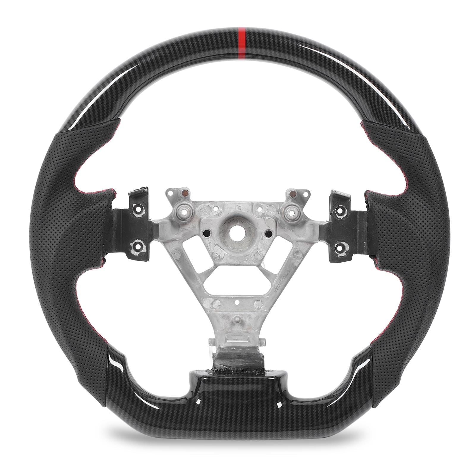 Vol En Fibre De Carbone o Dip Plat Pour 350Z 2003-2008 Poignée omique En Cuir Nappa Perforé Coutures Rouges Design Sportif Raffiné Et Précis Idéal Pour ique