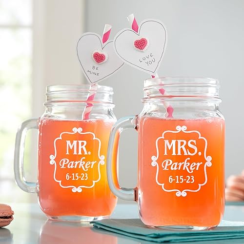 Miniatura 9 de Let's Make Memories Tarros personalizados I Do, Me Too Mason  Juego de 2  Novia y novio  Regalo de boda