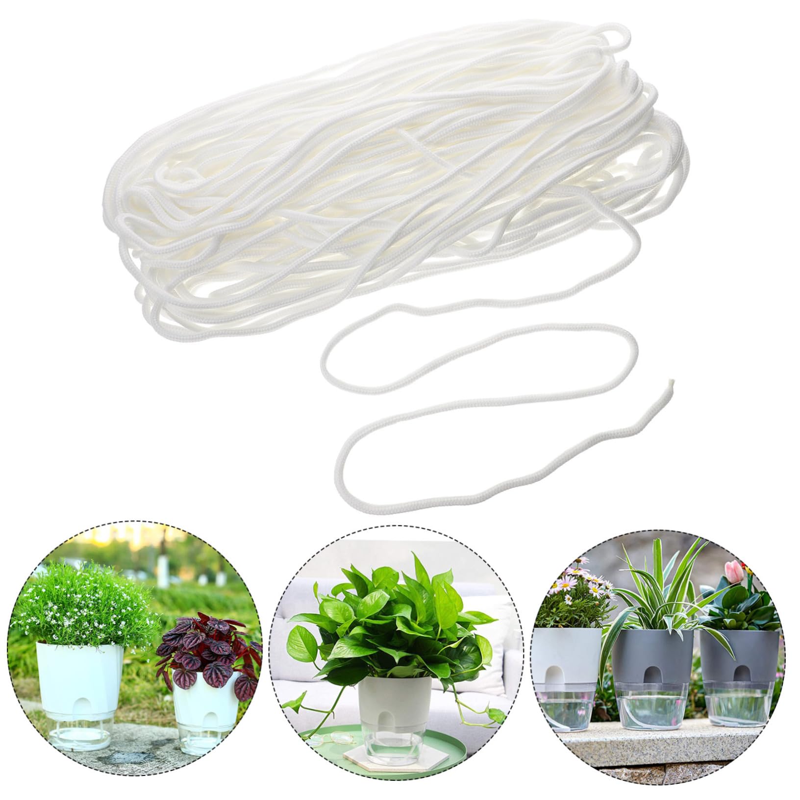 5 Pezzi Di Corda Di Cotone Da 6 Mm Per Autoirrigazione - Stoppini Per Vasi Fai-da-te, Giardinaggio Interno, Bonsai